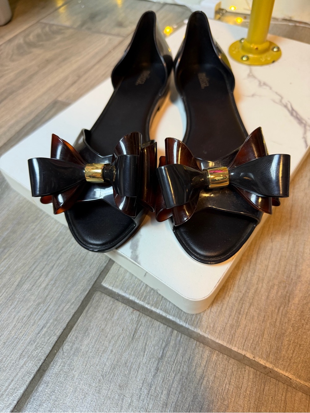 Melissa Seduction II D'Orsay Bow Jelly Flats Size 8 - Picture 7 of 11